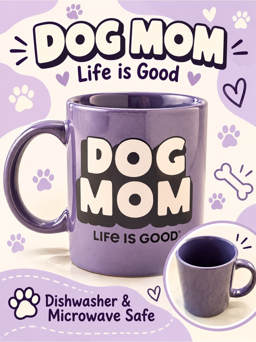 NWT Life is Good Dog Mom Mug